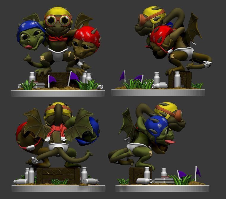 Baby Ghidorah learning to fly  3D model_2