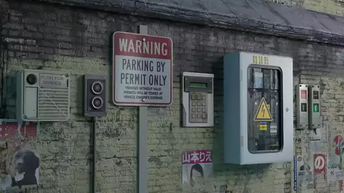 Street Sign And Some Decoration Free low-poly 3D model