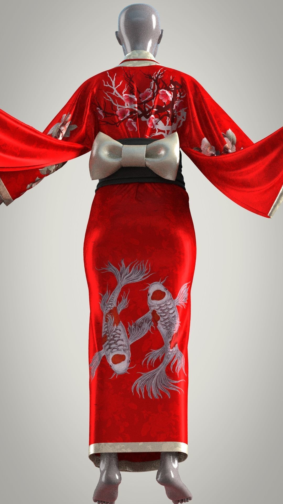 Womens Kimono 3D model_8