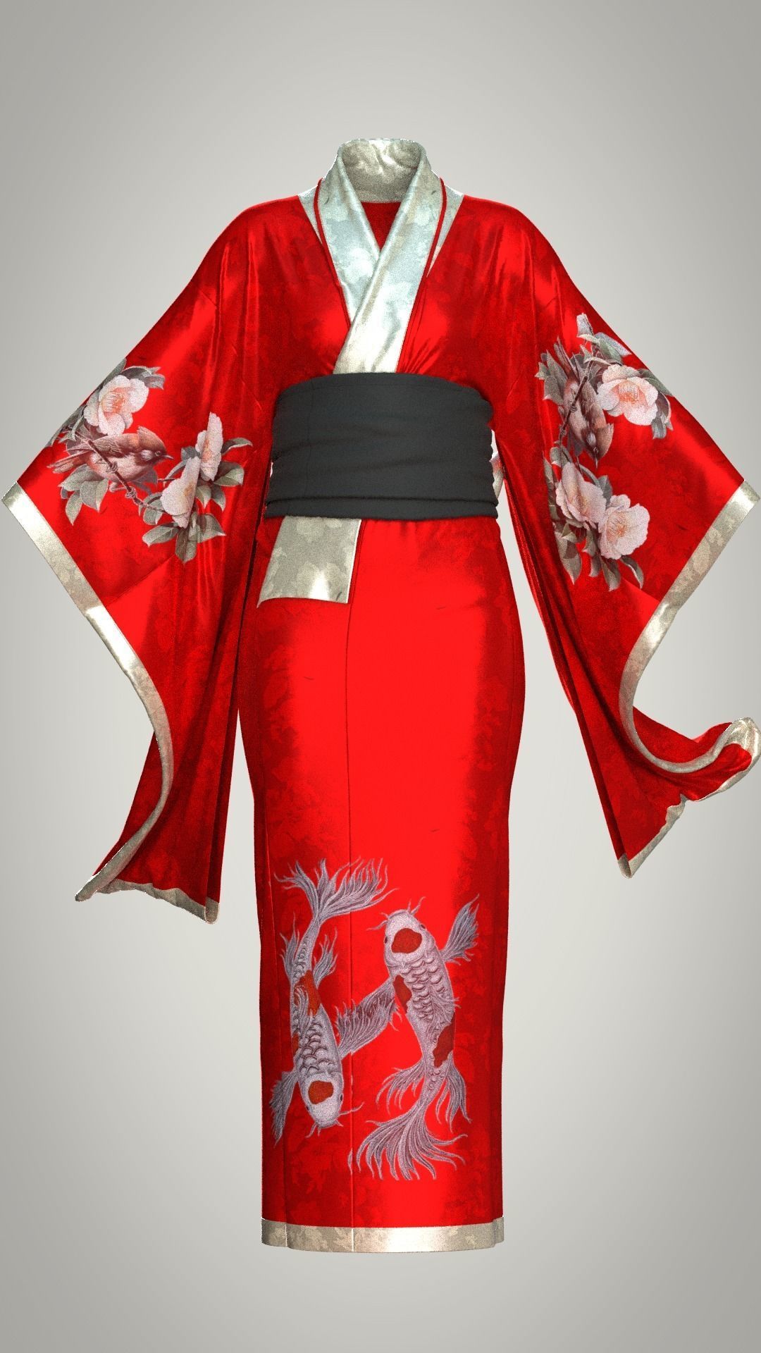 Womens Kimono 3D model_1