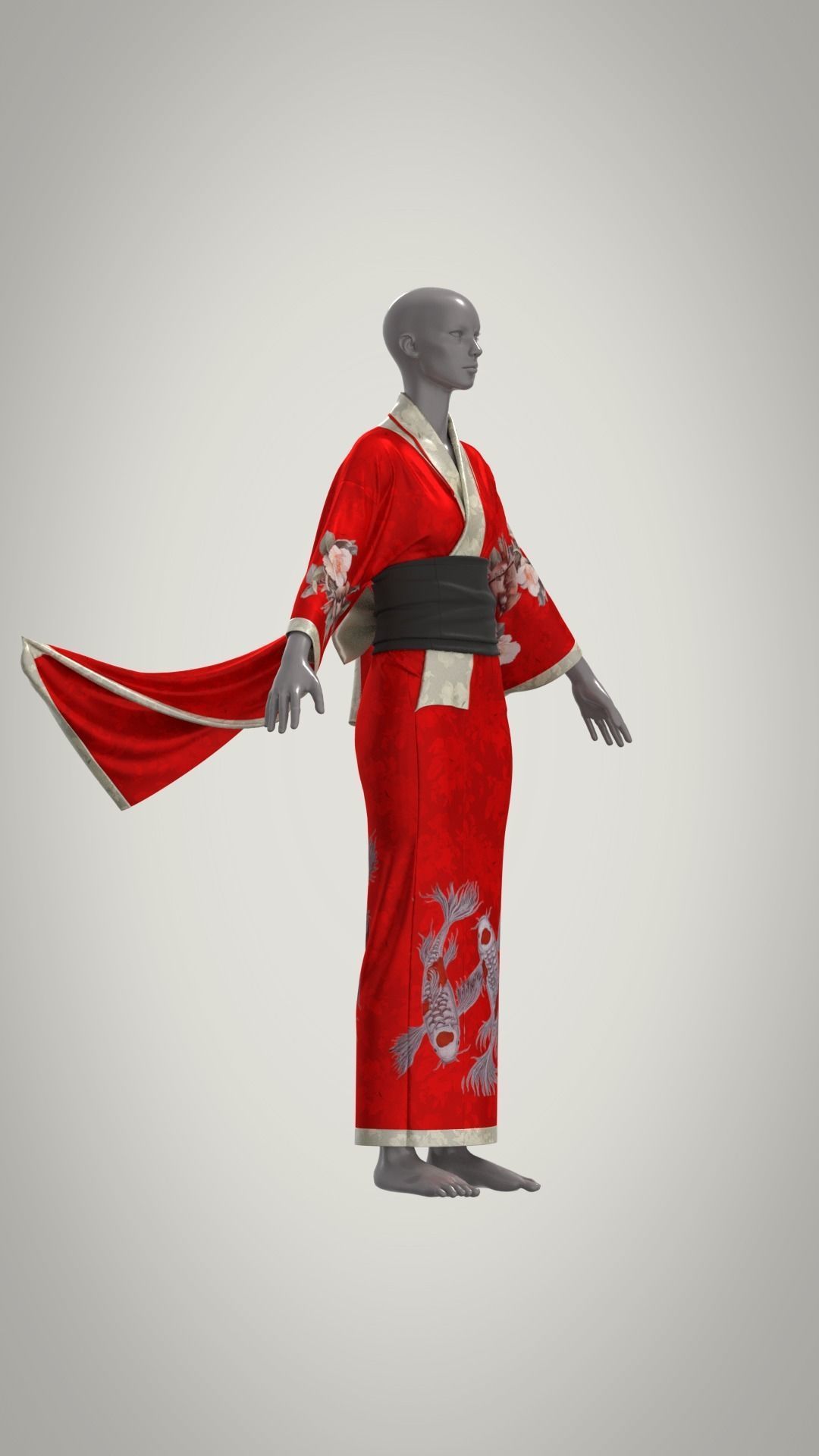 Womens Kimono 3D model_7