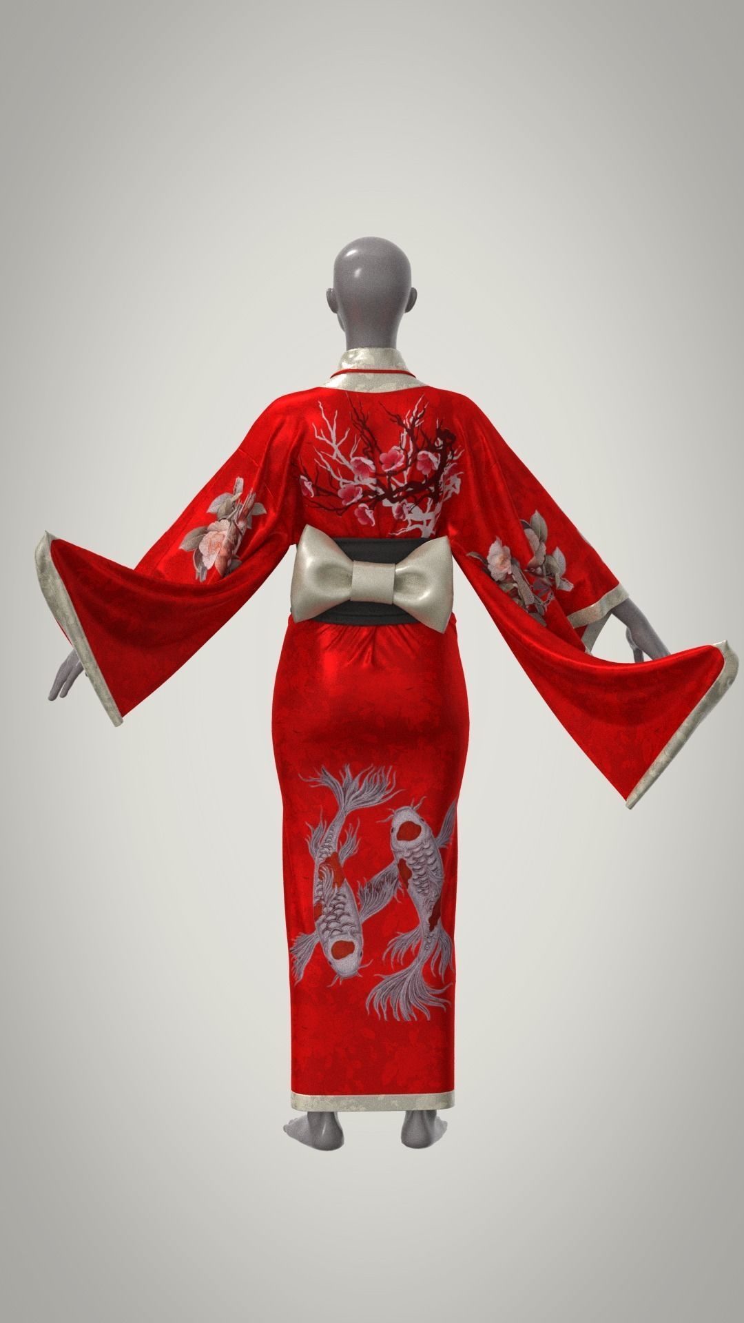 Womens Kimono 3D model_4