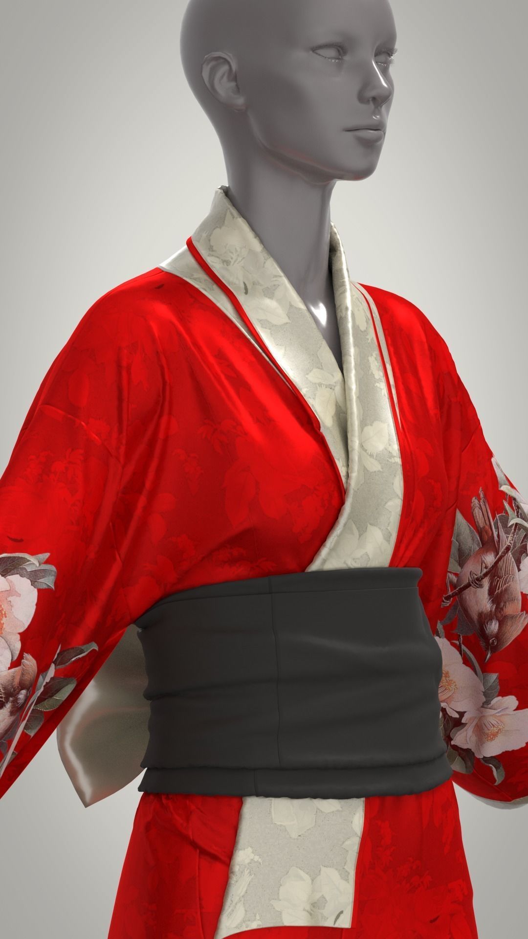 Womens Kimono 3D model_5