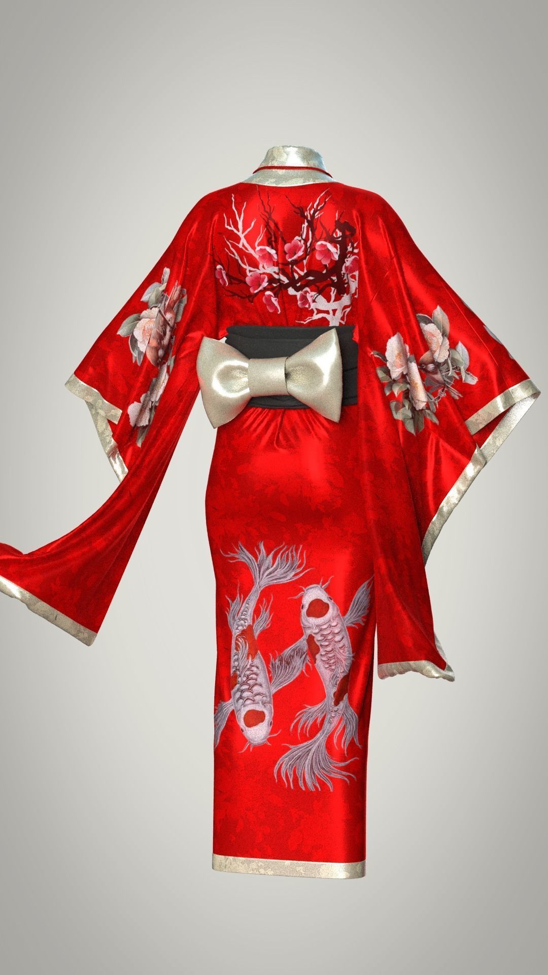 Womens Kimono 3D model_9