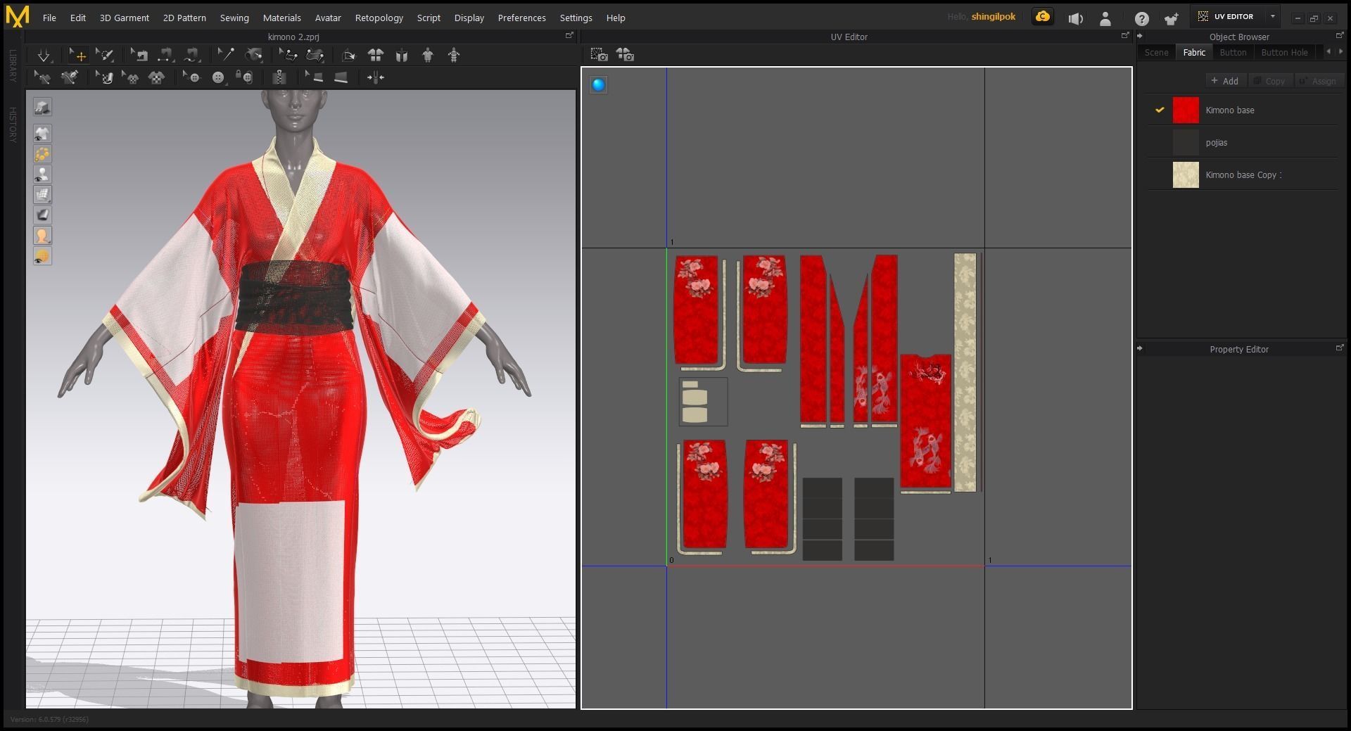 Womens Kimono 3D model_12