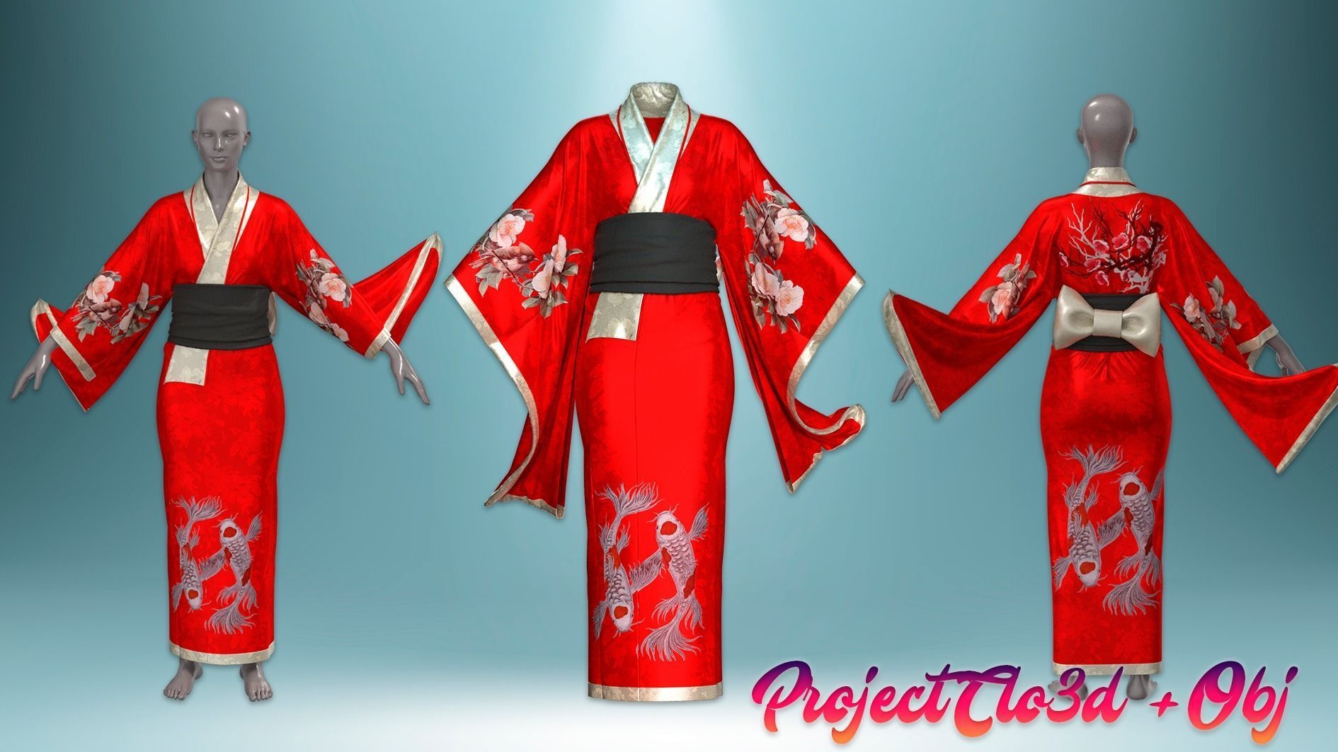 Womens Kimono 3D model_0
