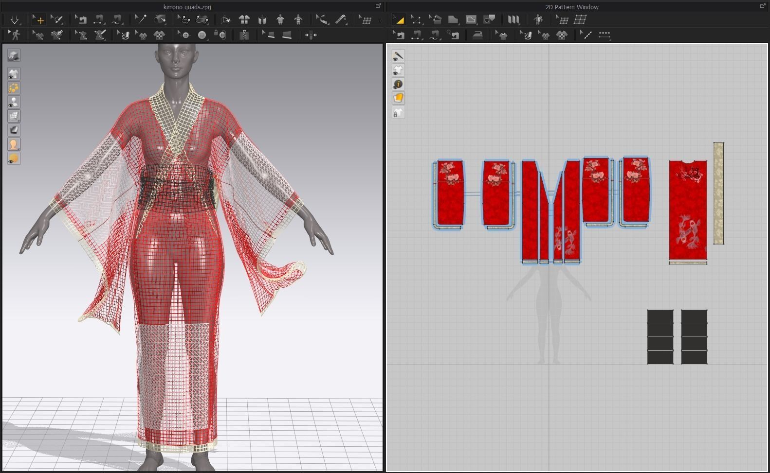 Womens Kimono 3D model_11