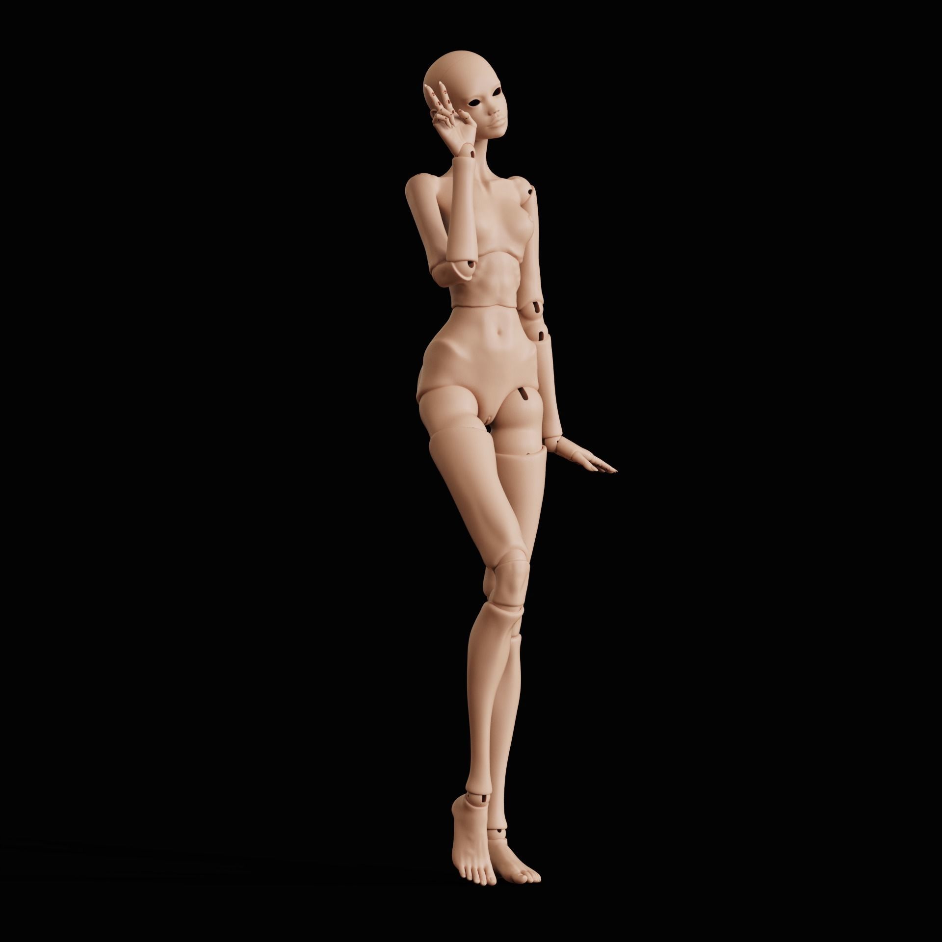 BJD Doll for 3D printing Adela 60cm 3D print model_7