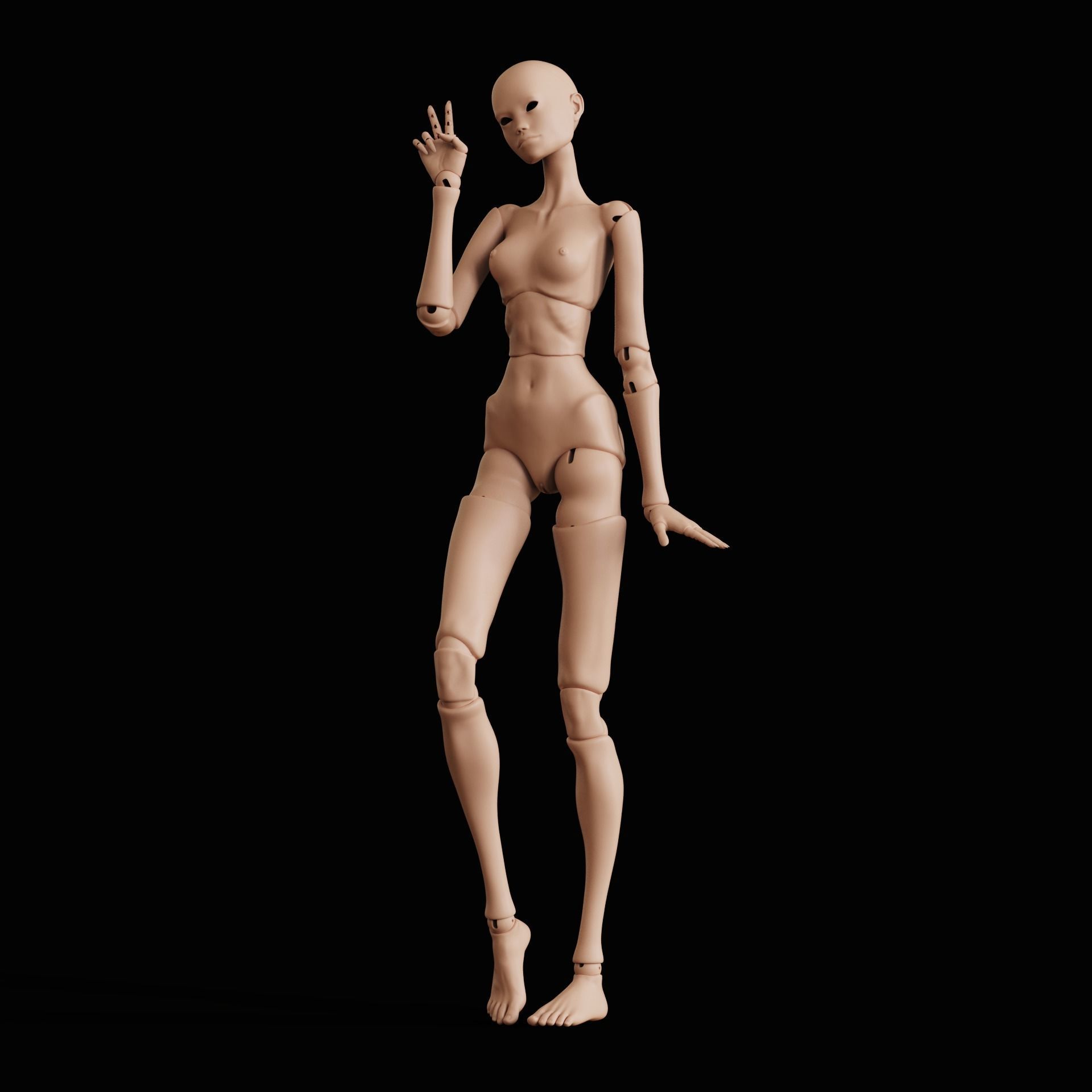 BJD Doll for 3D printing Adela 60cm 3D print model_17