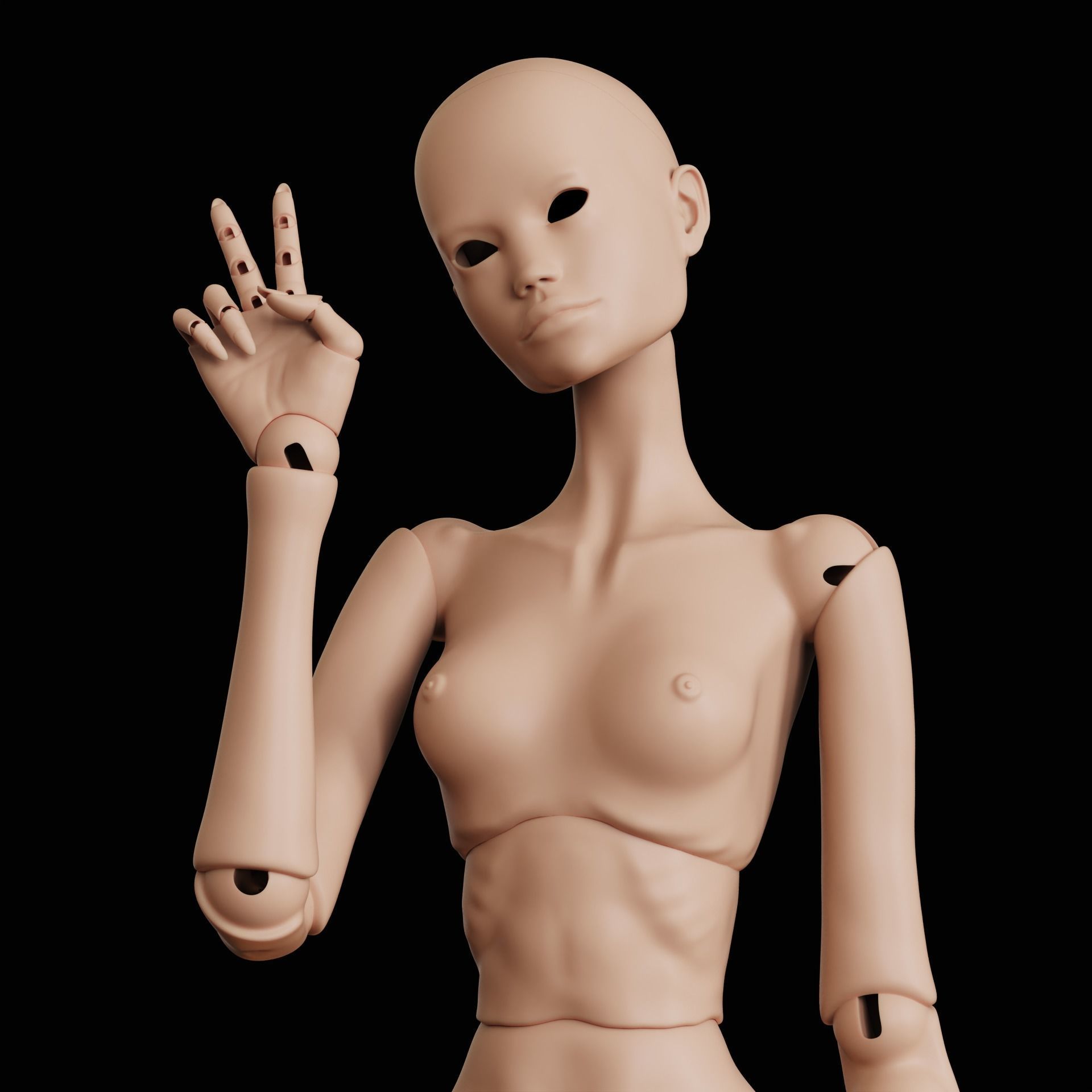 BJD Doll for 3D printing Adela 60cm 3D print model_2