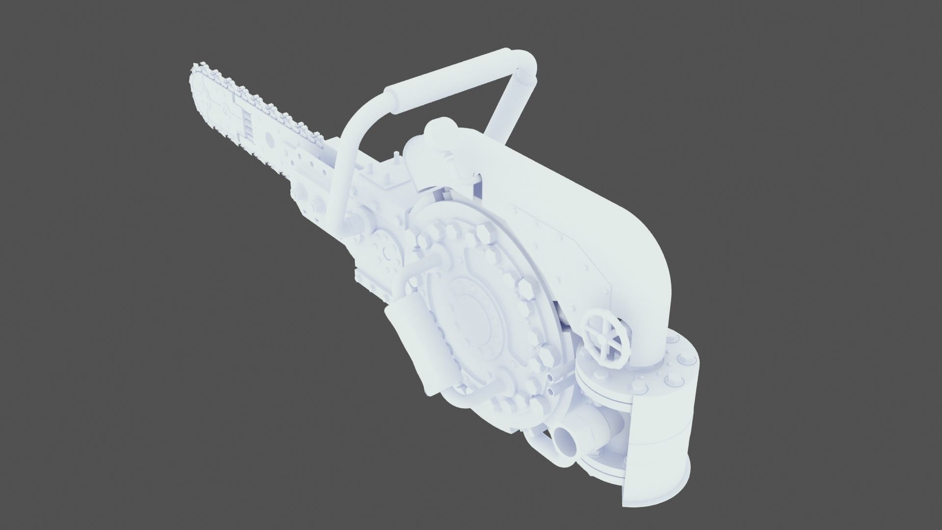 Steam ChainSaw 3D model_14