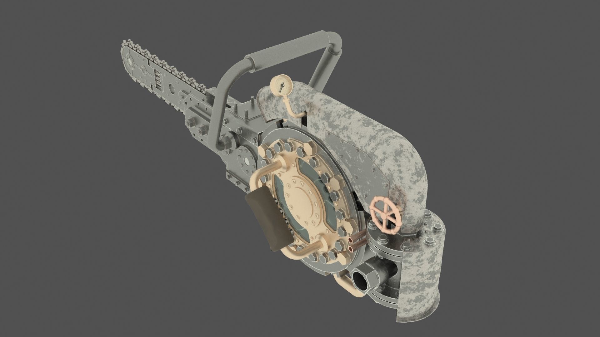 Steam ChainSaw 3D model_1