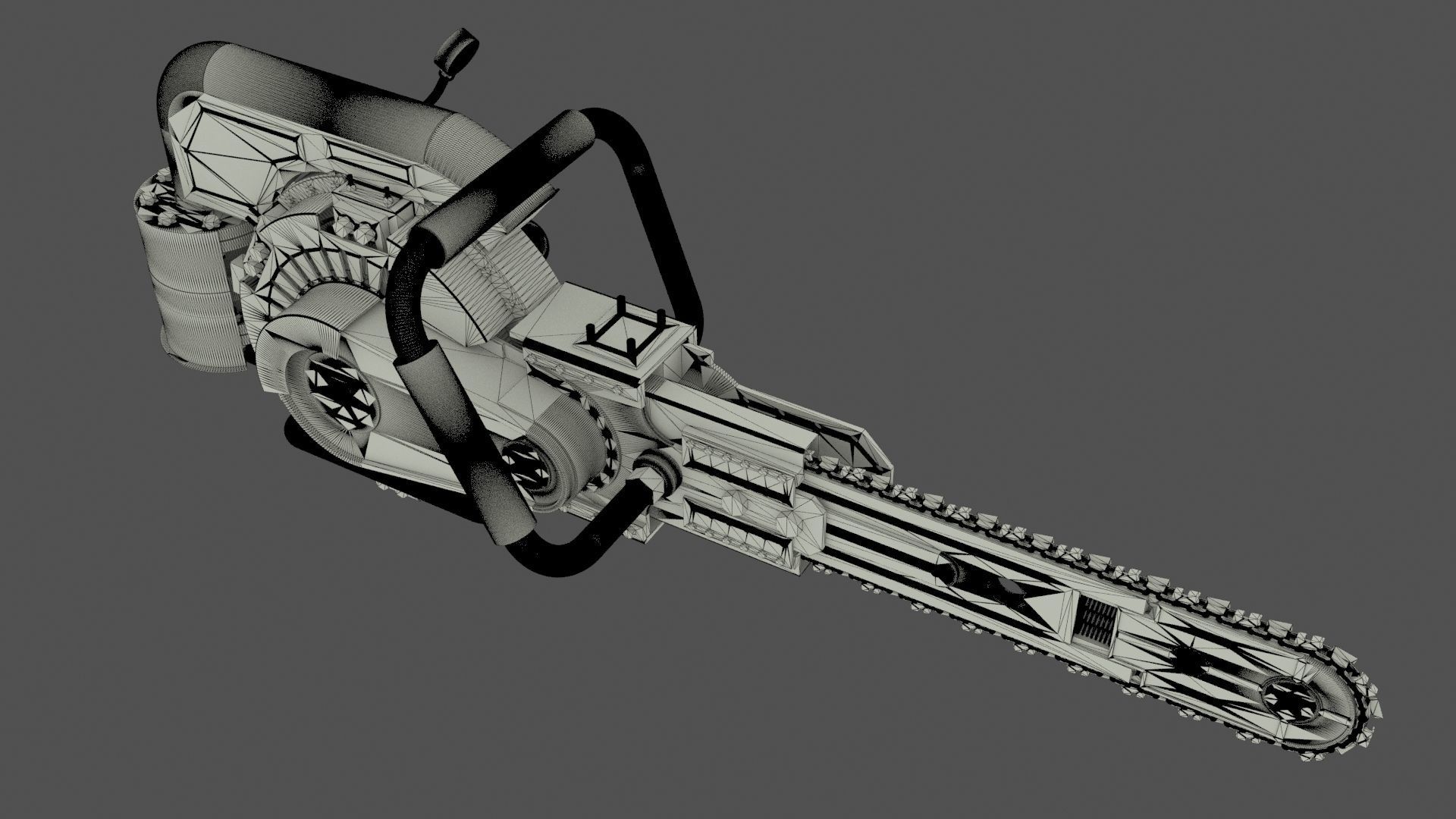 Steam ChainSaw 3D model_13