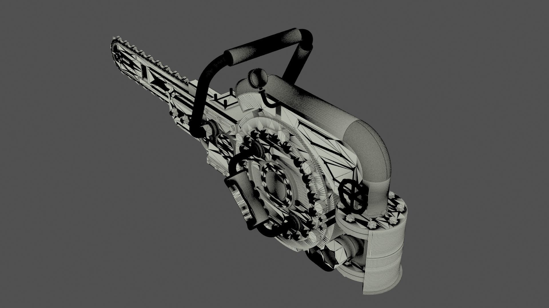 Steam ChainSaw 3D model_15