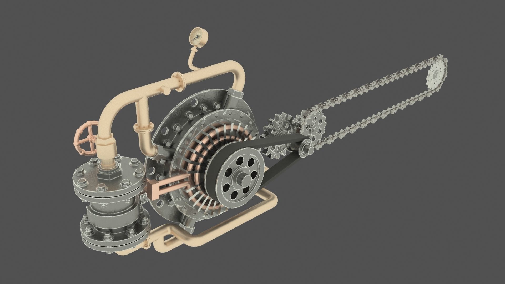 Steam ChainSaw 3D model_5