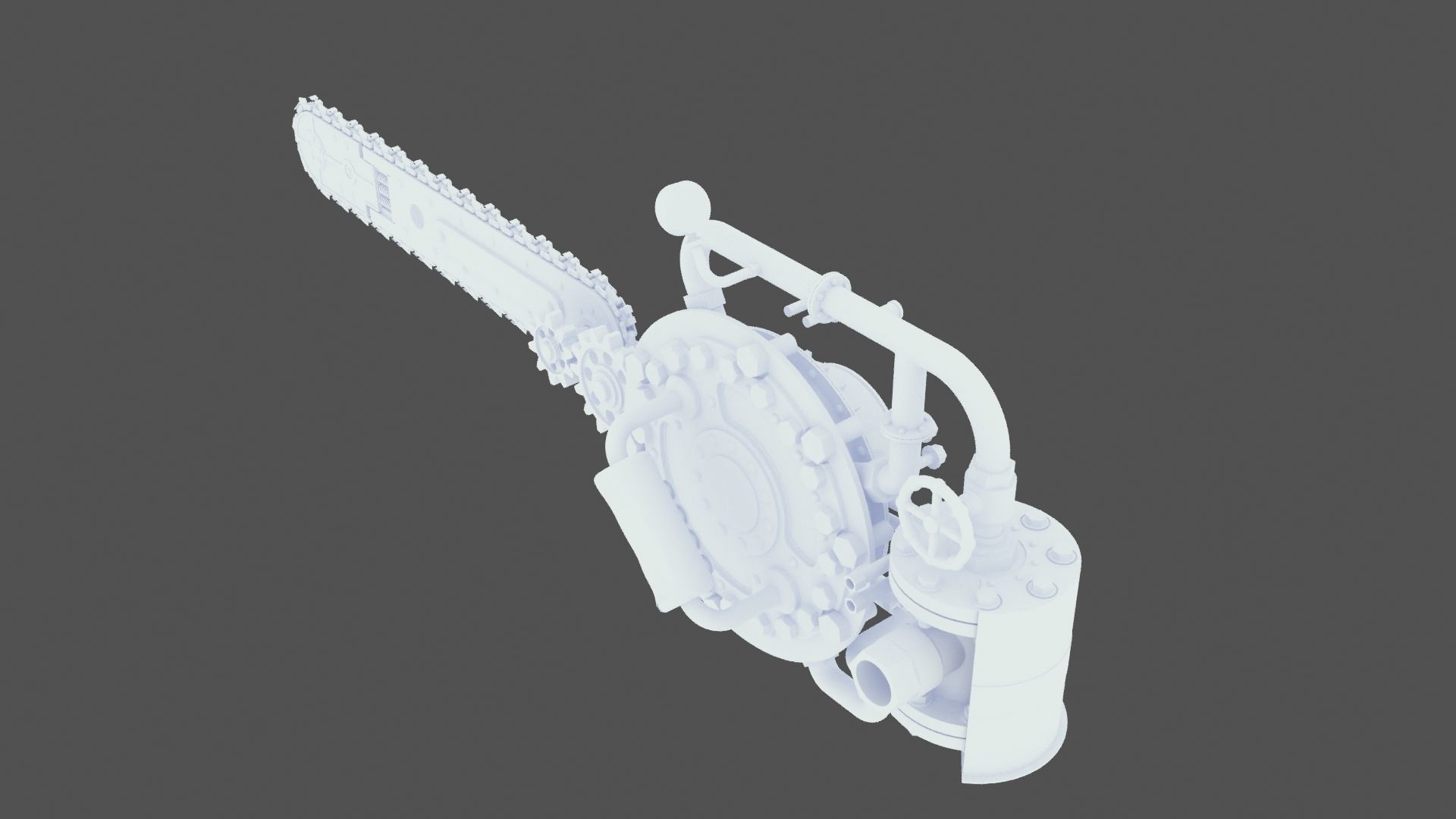 Steam ChainSaw 3D model_19