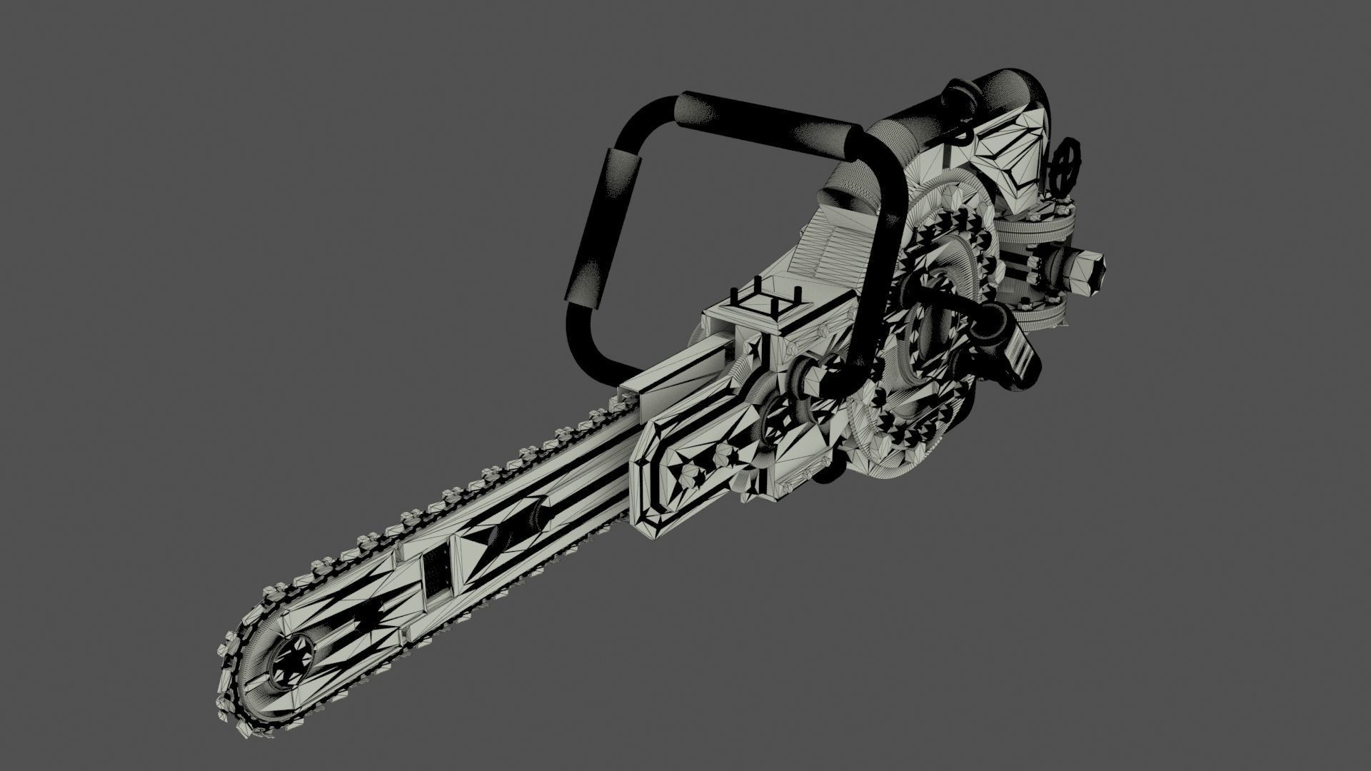 Steam ChainSaw 3D model_8