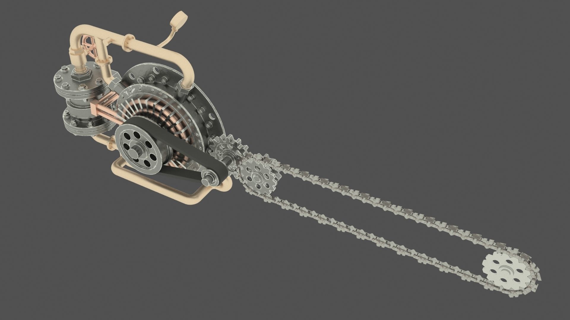 Steam ChainSaw 3D model_4