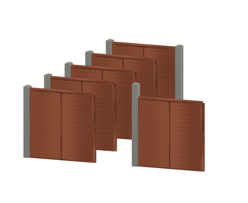 Model Railway Wood Panel Fencing with Concrete Posts - Kit Build 3D print model_1