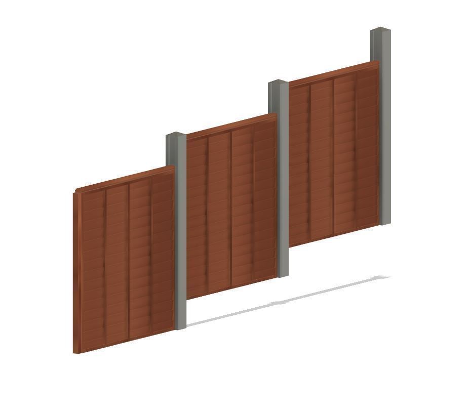Model Railway Wood Panel Fencing with Concrete Posts - Kit Build 3D print model_2
