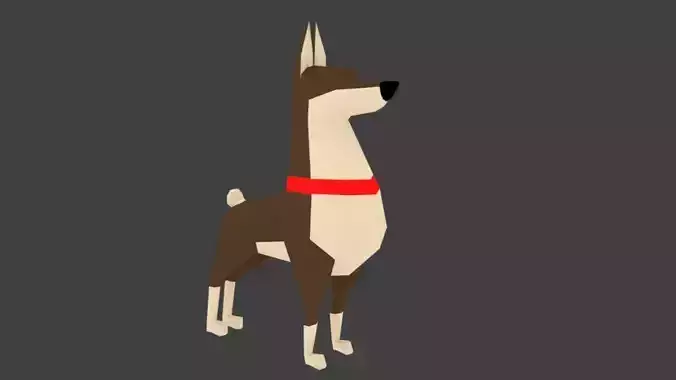 dog lowpoly game Low-poly 3D model
