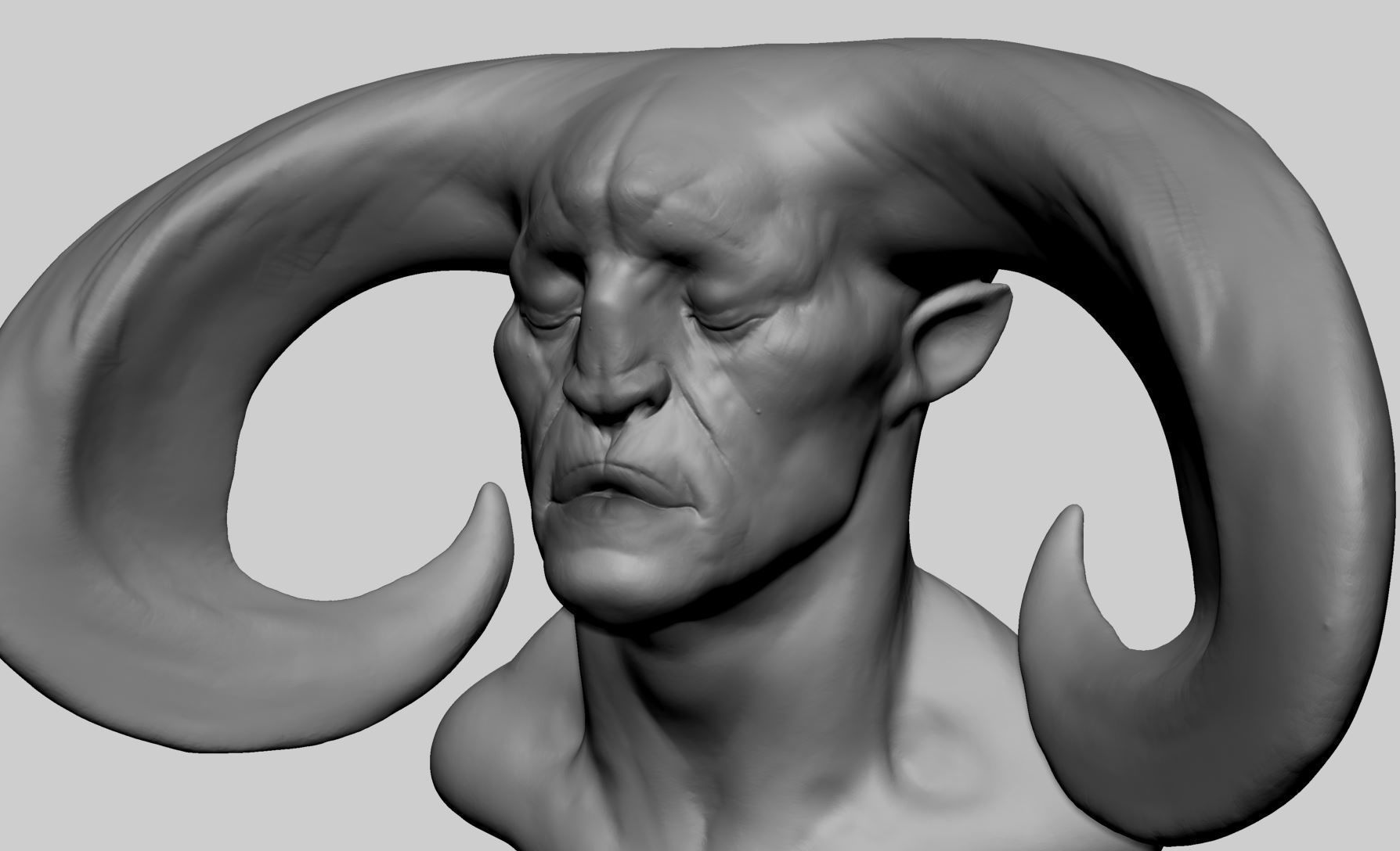 Creature Head v18 3D model_2
