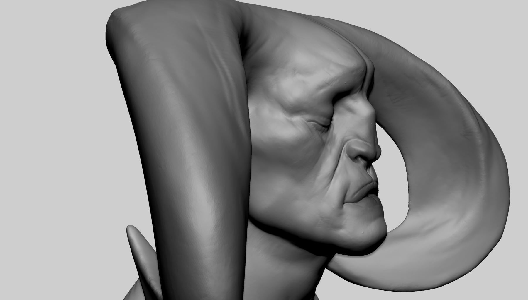 Creature Head v18 3D model_4