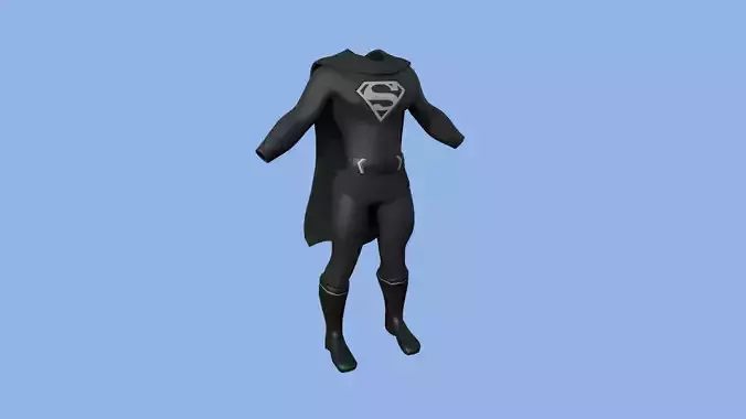 Superman Costume 04 - Black Gray - Character Design Fashion