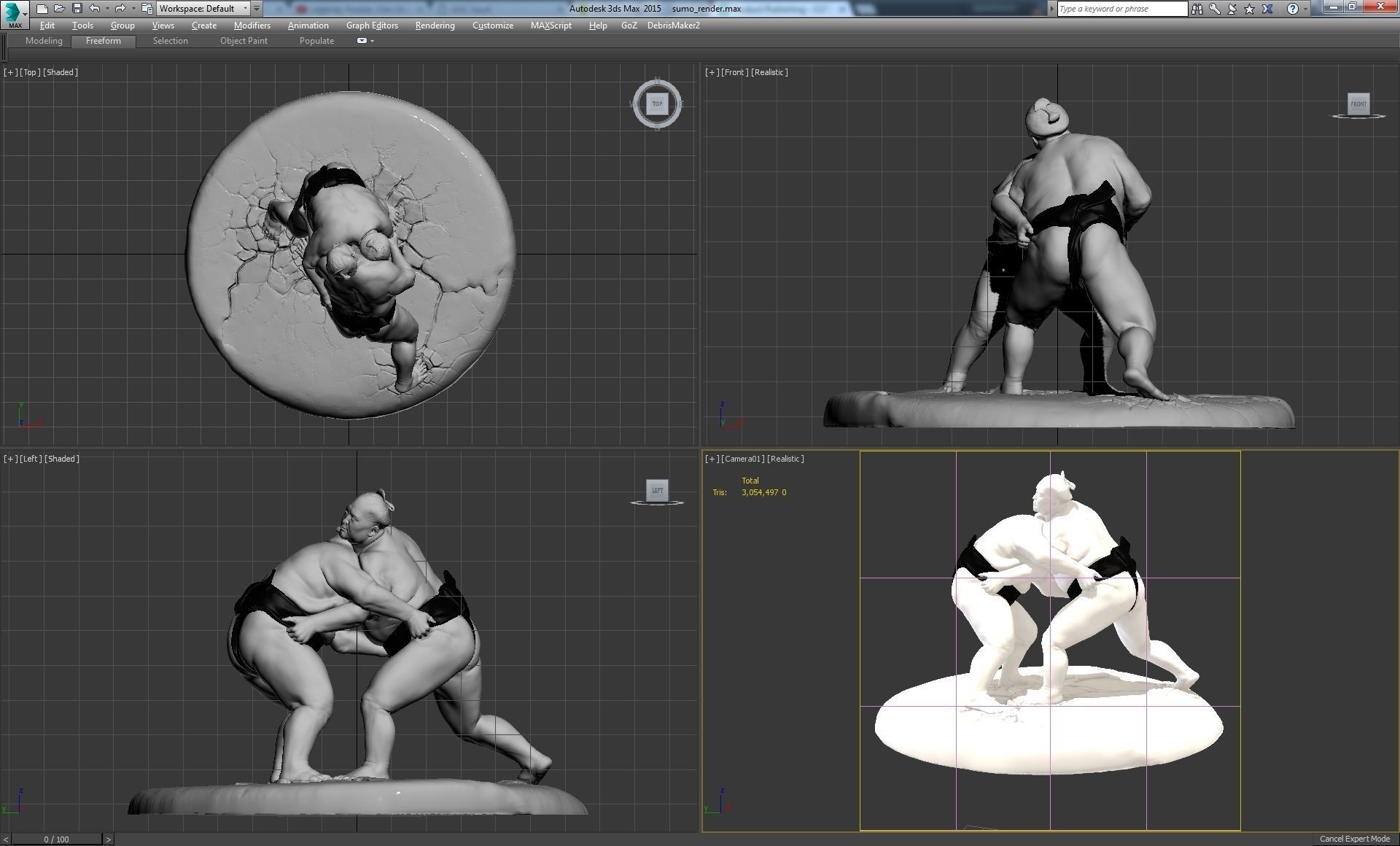 Sumo Fight Scene 3D print model_3