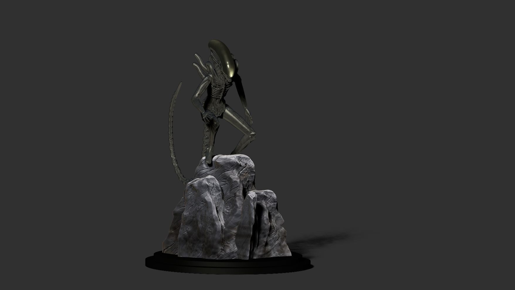 Alien in hunter mode 3D print model_1