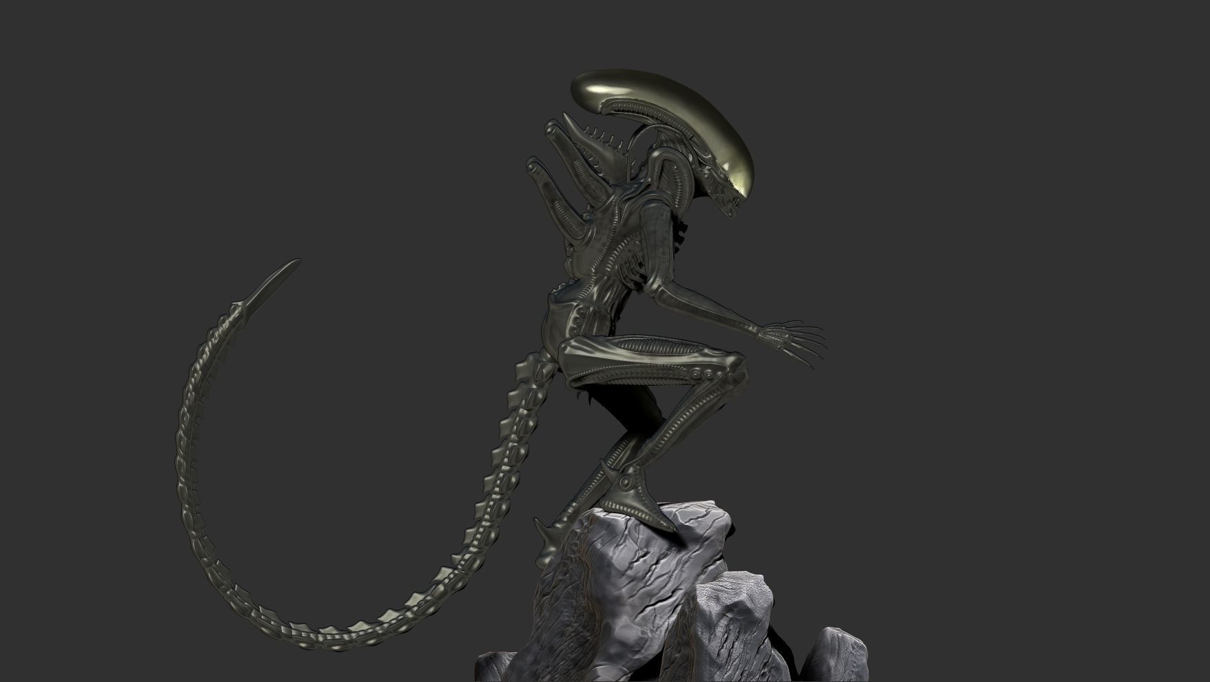 Alien in hunter mode 3D print model_3