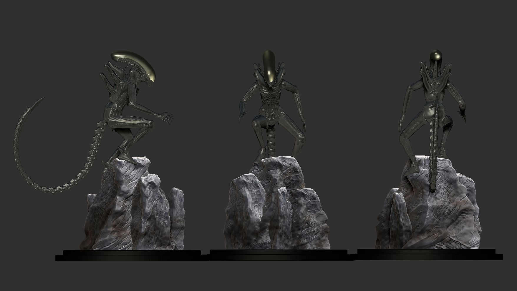 Alien in hunter mode 3D print model_5