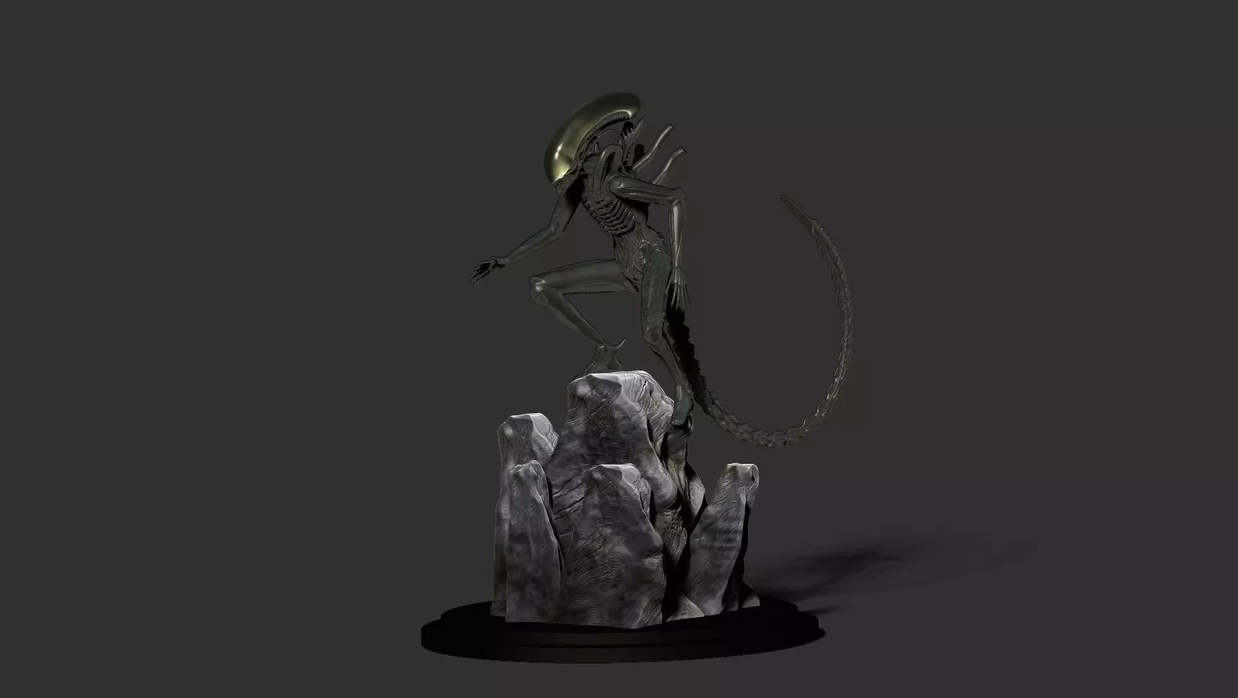 Alien in hunter mode 3D print model_0