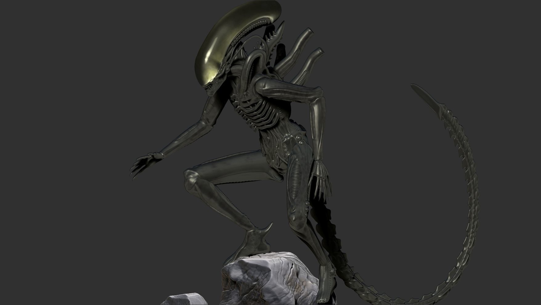 Alien in hunter mode 3D print model_2