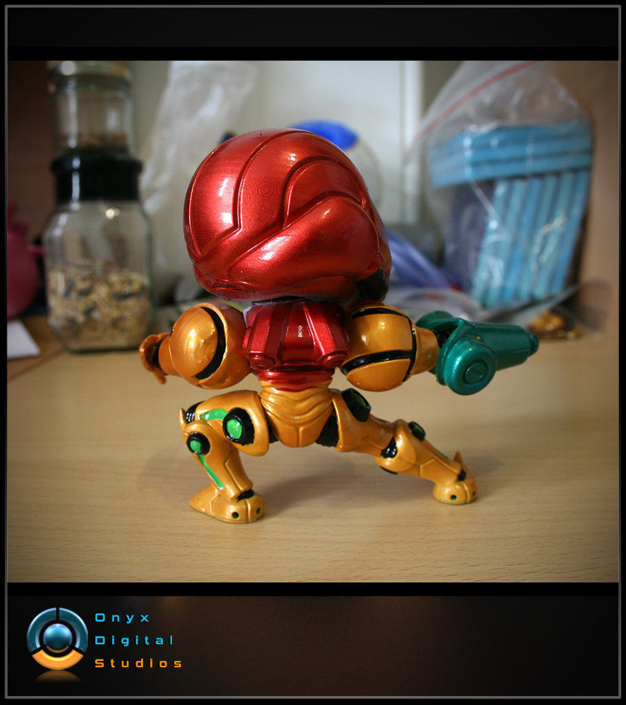 Chibi Samus in an attack pose 3D print model 3D print model_5