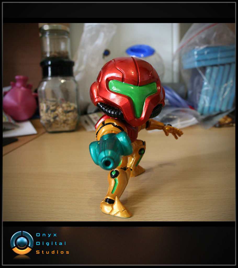 Chibi Samus in an attack pose 3D print model 3D print model_4