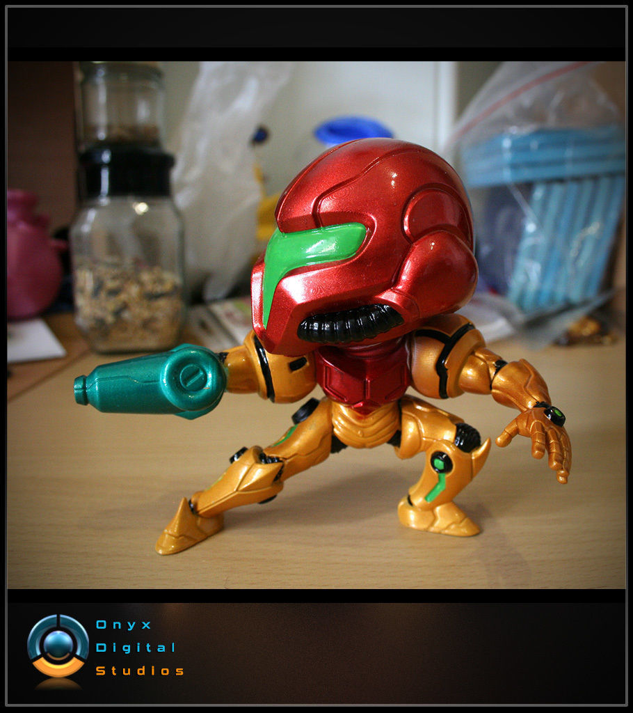 Chibi Samus in an attack pose 3D print model 3D print model_6