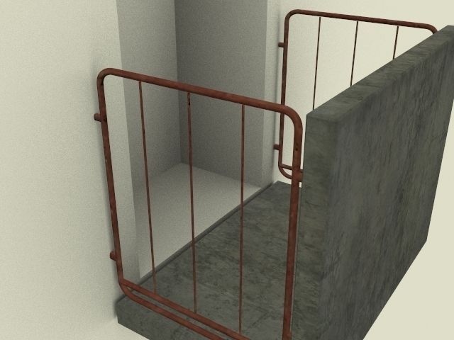 Balcony Dirty and Rusty 3D model_1