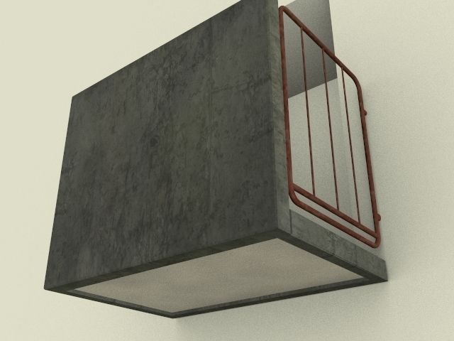 Balcony Dirty and Rusty 3D model_2