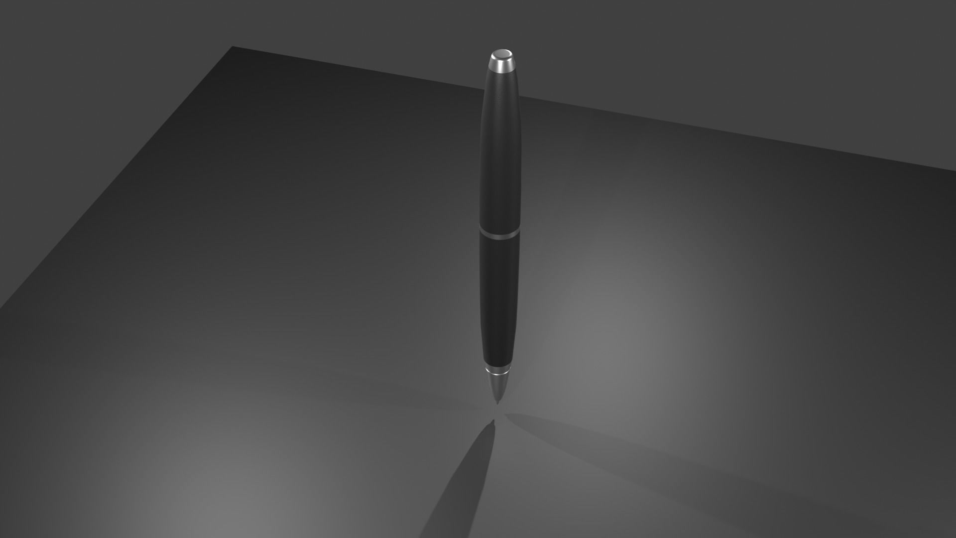 Ink Pen Low-poly 3D model_4