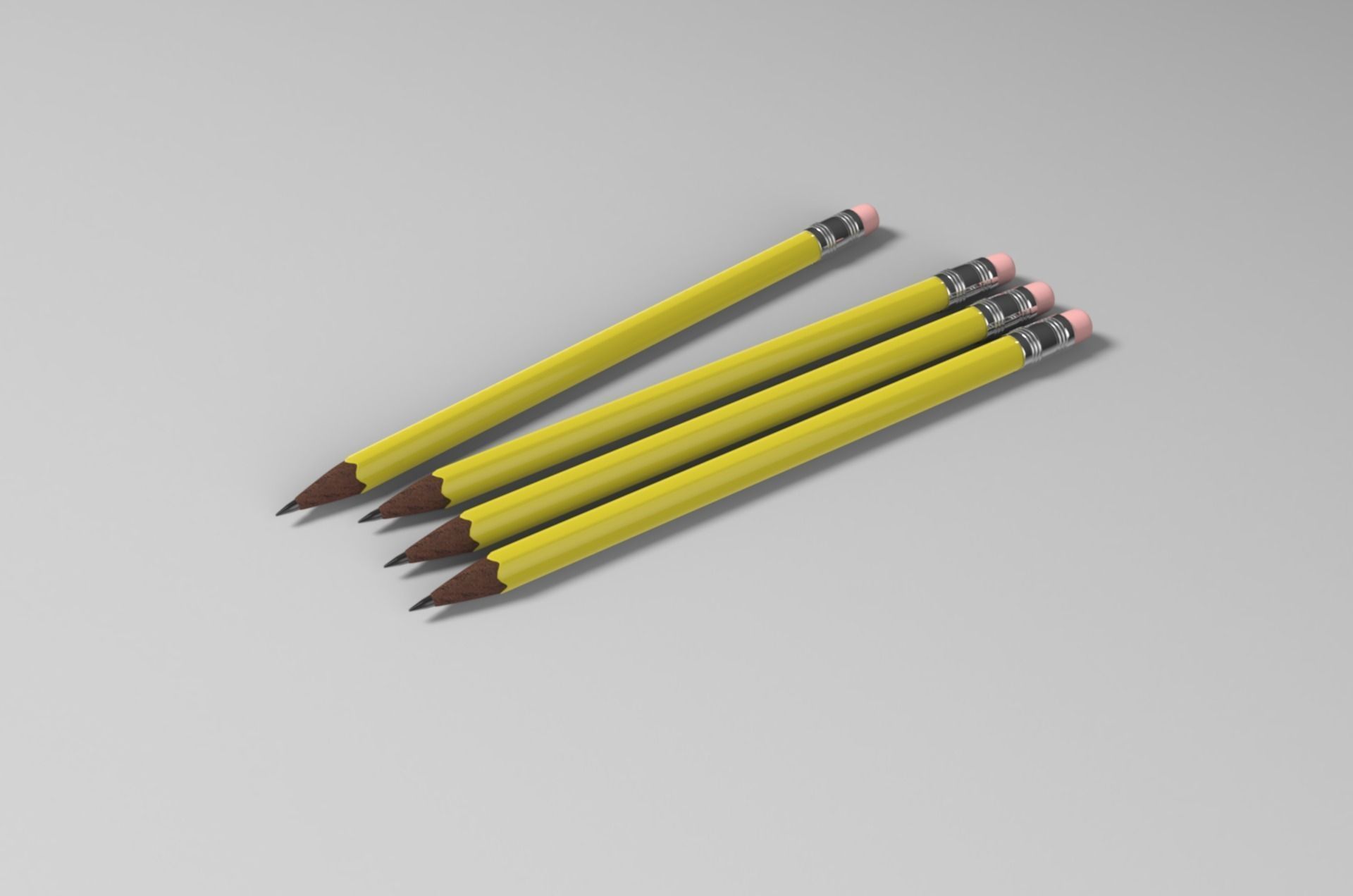 Pencils Lowpoly and Highpoly Low-poly 3D model_4