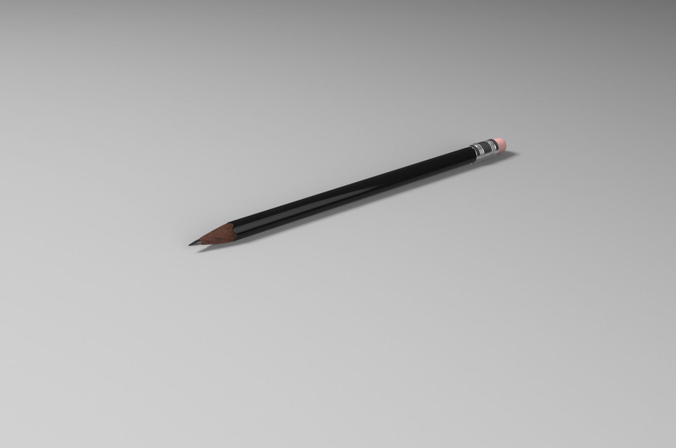Pencils Lowpoly and Highpoly Low-poly 3D model