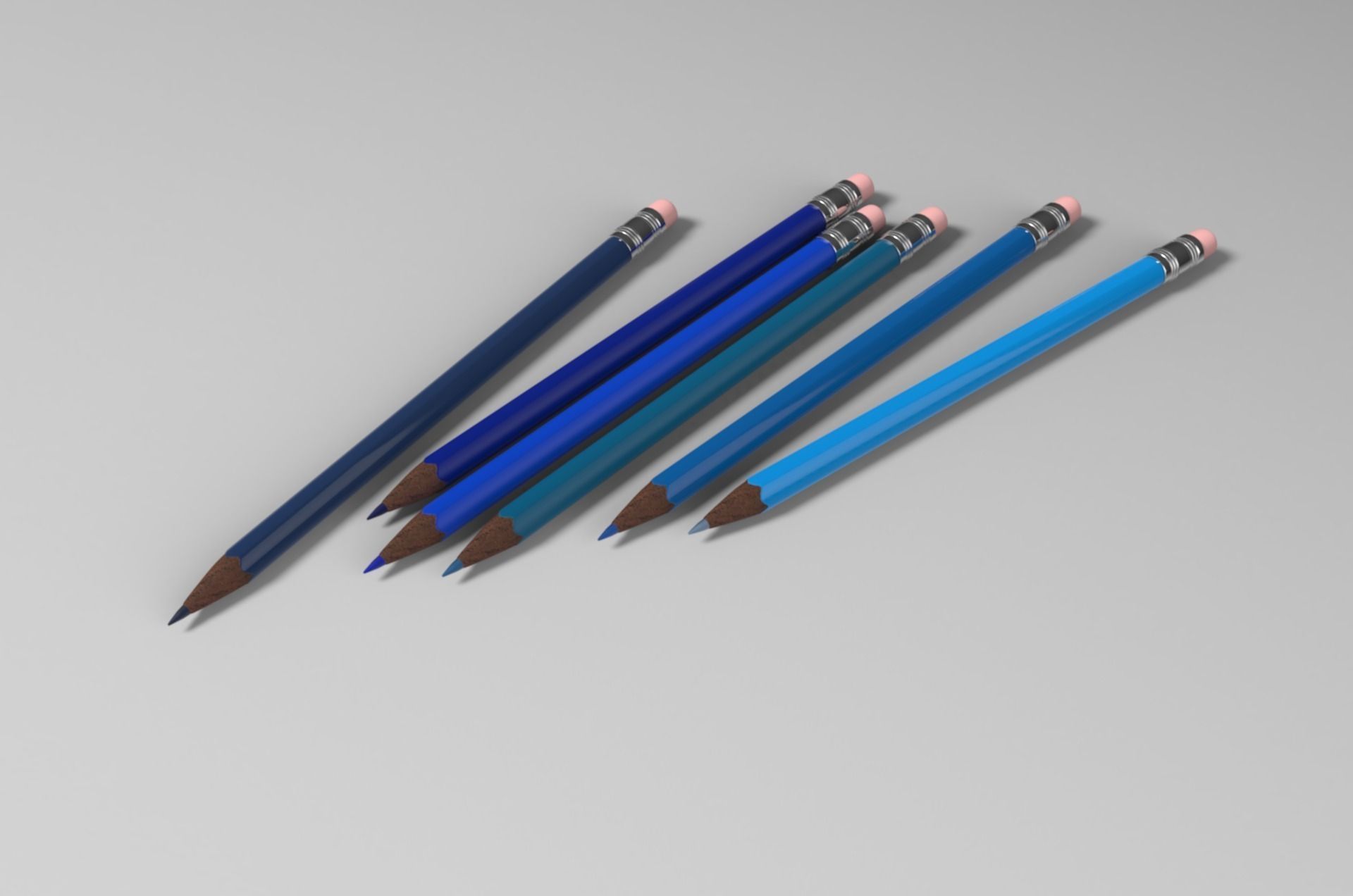 Pencils Lowpoly and Highpoly Low-poly 3D model_1
