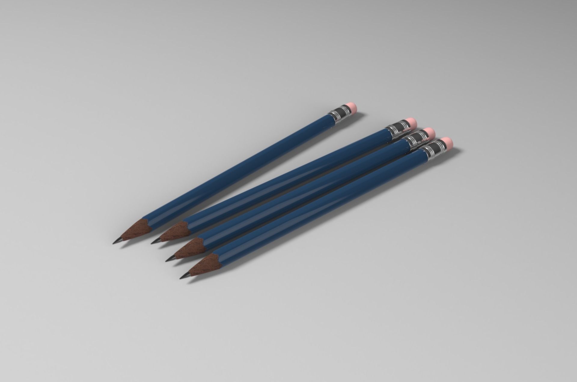 Pencils Lowpoly and Highpoly Low-poly 3D model_3