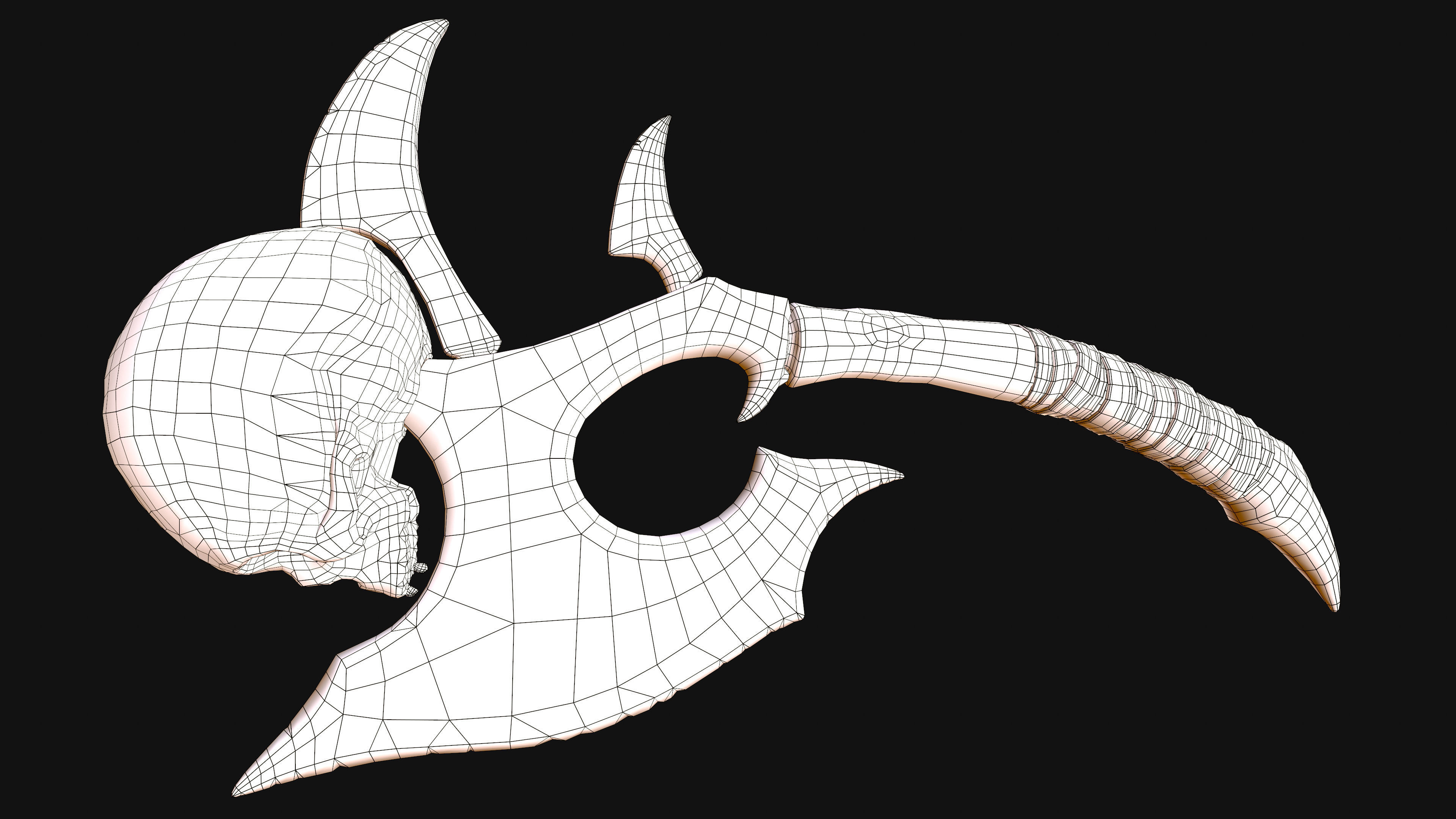 PBR Skull Axe Game Ready 3D model Low-poly 3D model_11