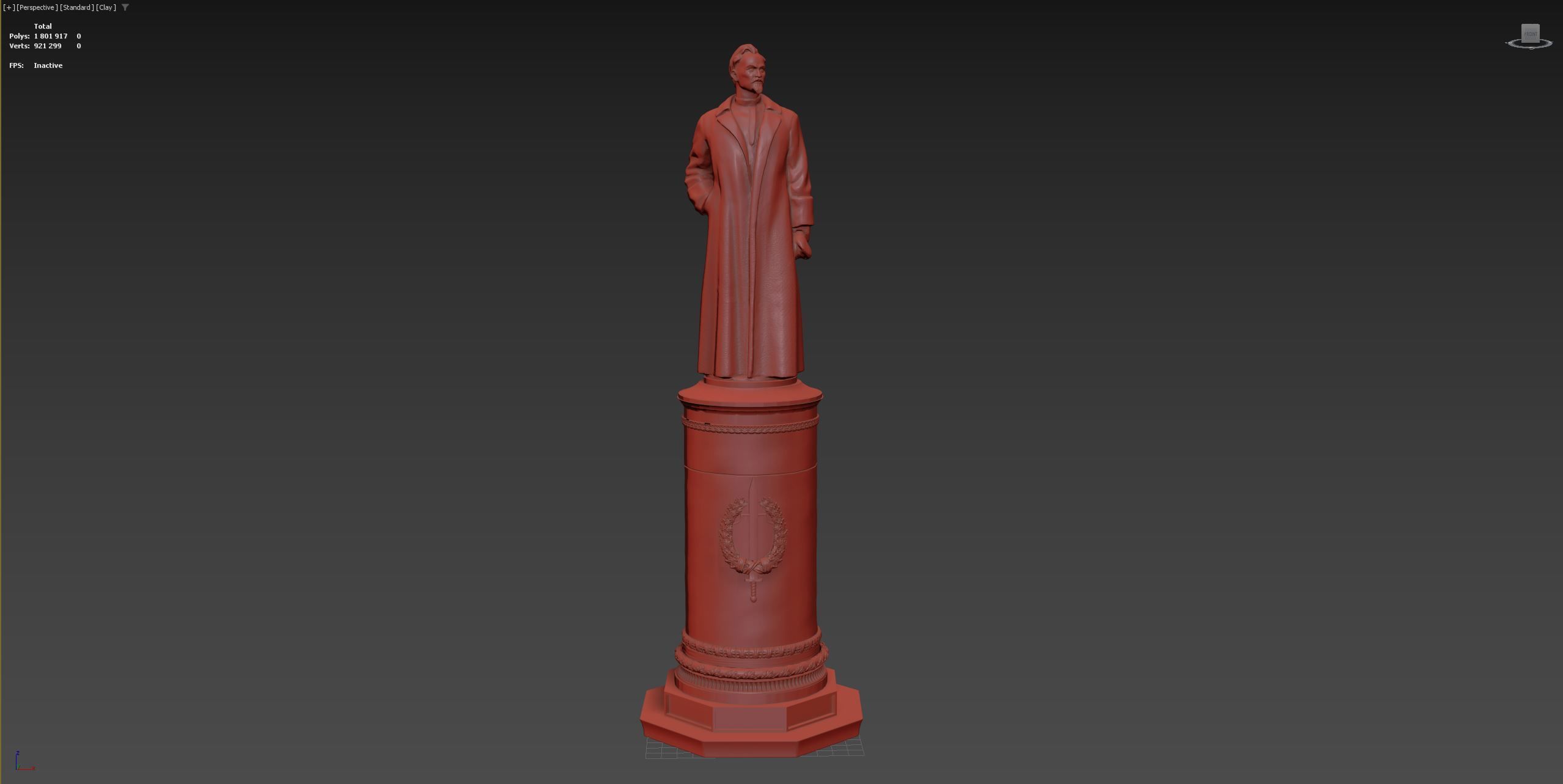 Detailed Dzerzhinsky monument high-poly 3D model_26