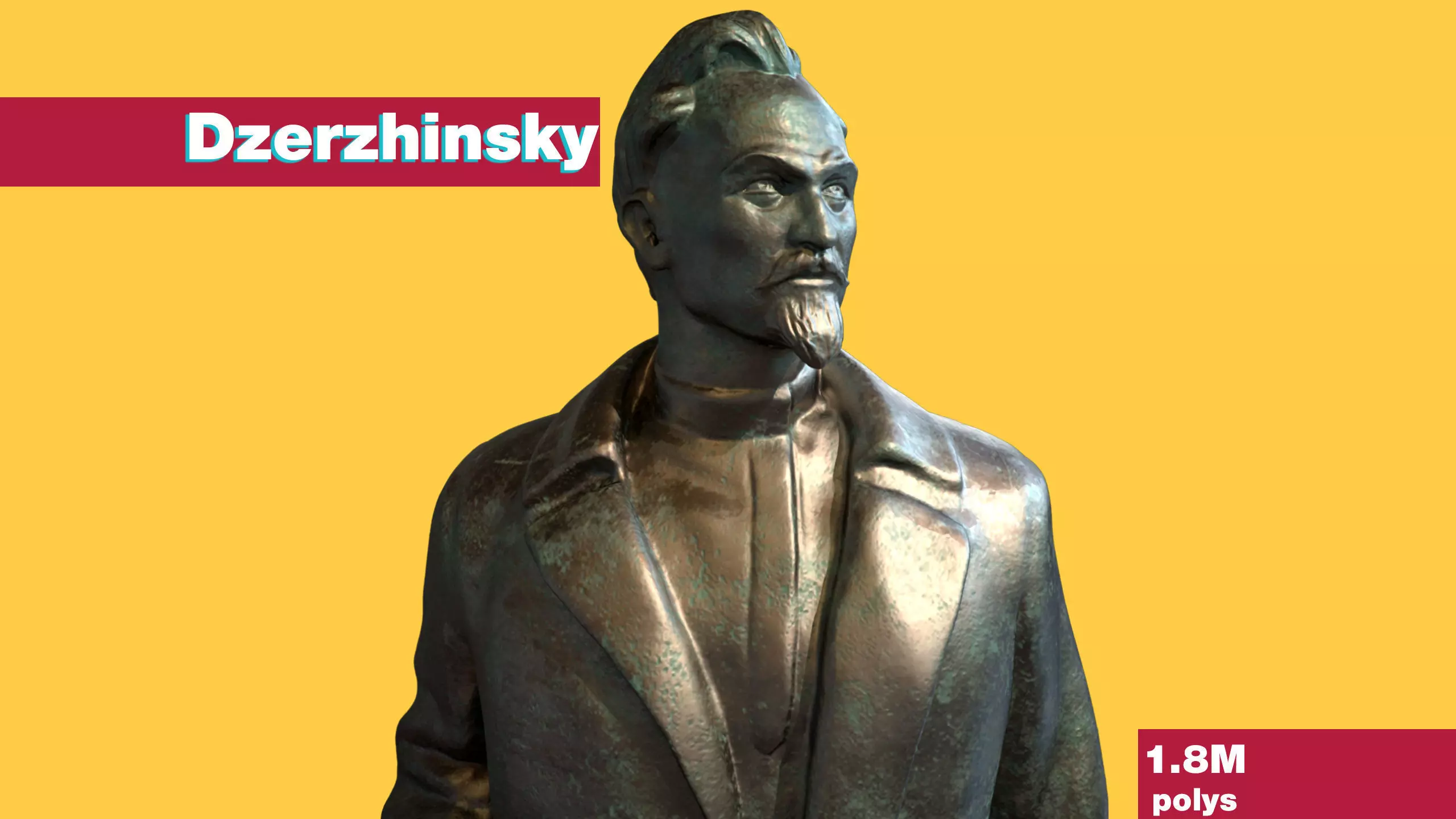 Detailed Dzerzhinsky monument high-poly 3D model_0