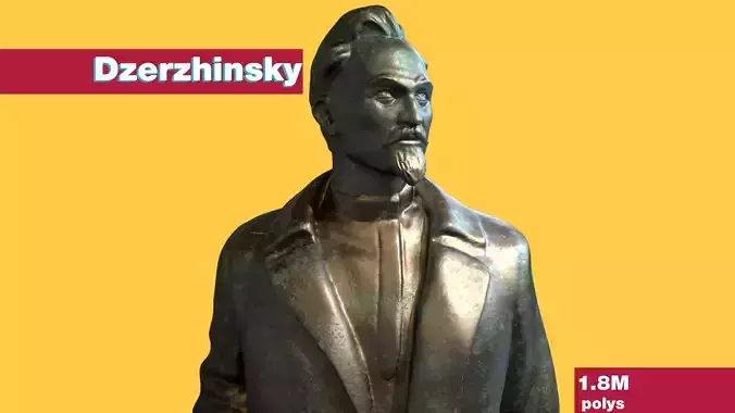 Detailed Dzerzhinsky monument high-poly 3D model