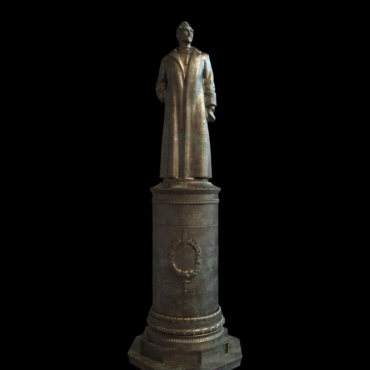 Detailed Dzerzhinsky monument high-poly 3D model_3