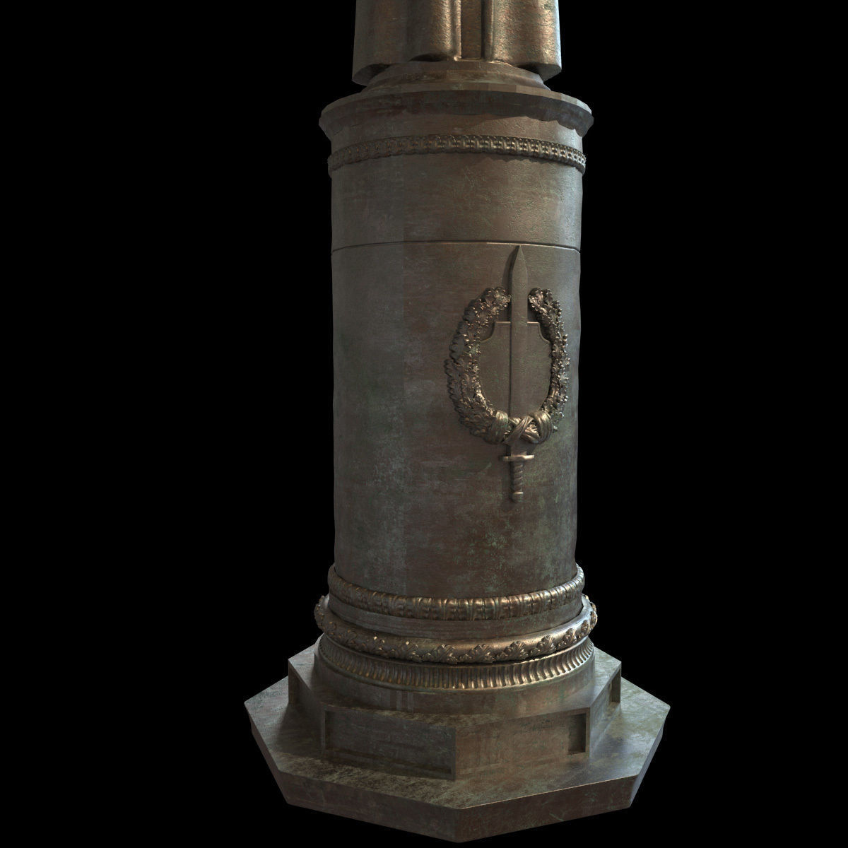 Detailed Dzerzhinsky monument high-poly 3D model_4